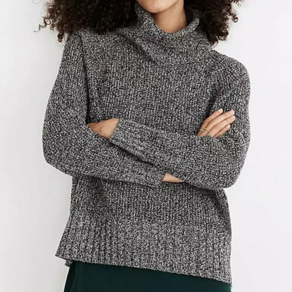 MADEWELL Eastbrook Turtleneck Cross-Back Sweater in Cotton-Merino Yarn - Women's